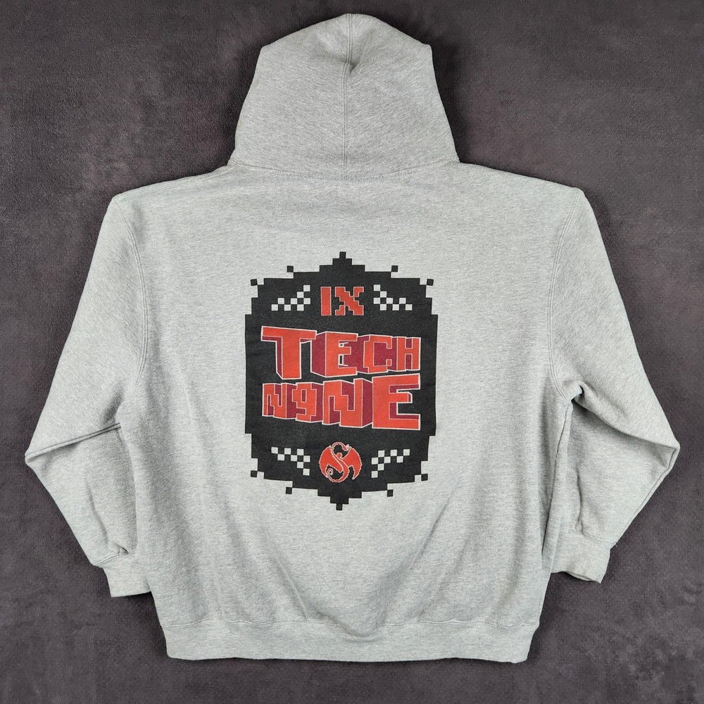 Tech N9ne Strange Music Hoodie Mens 3XL Gray Full Zip Graphic Sweatshirt